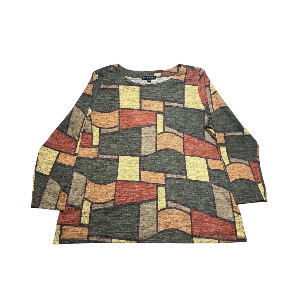 Vintage N Touch Blouse Womens Extra Large Abstract Mature Geometric Office